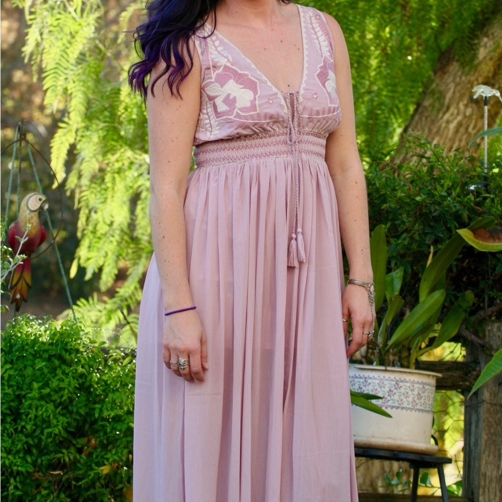 Lavender Embroidered Dress